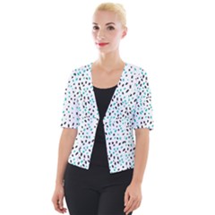 Seamless Texture Fill Polka Dots Cropped Button Cardigan by HermanTelo