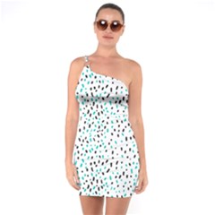 Seamless Texture Fill Polka Dots One Soulder Bodycon Dress by HermanTelo