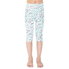 Seamless Texture Fill Polka Dots Kids  Capri Leggings 