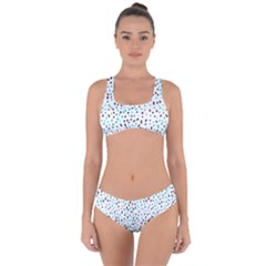 Seamless Texture Fill Polka Dots Criss Cross Bikini Set by HermanTelo