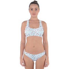 Seamless Texture Fill Polka Dots Cross Back Hipster Bikini Set