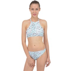 Seamless Texture Fill Polka Dots Racer Front Bikini Set by HermanTelo