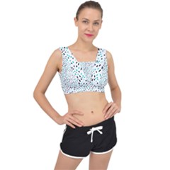 Seamless Texture Fill Polka Dots V-back Sports Bra