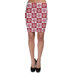 Snowflake Red White Bodycon Skirt