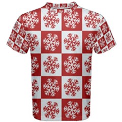 Snowflake Red White Men s Cotton Tee