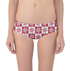 Snowflake Red White Classic Bikini Bottoms