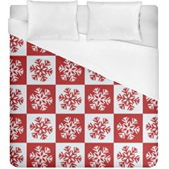 Snowflake Red White Duvet Cover (king Size)