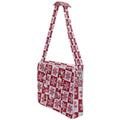 Snowflake Red White Cross Body Office Bag by HermanTelo