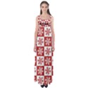 Snowflake Red White Empire Waist Maxi Dress View1