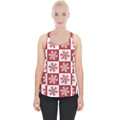 Snowflake Red White Piece Up Tank Top by HermanTelo