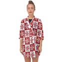 Snowflake Red White Half Sleeve Chiffon Kimono View1