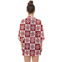 Snowflake Red White Half Sleeve Chiffon Kimono View2