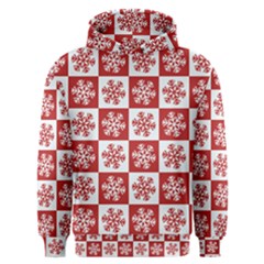 Snowflake Red White Men s Overhead Hoodie