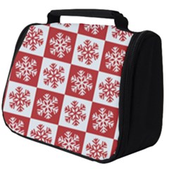 Snowflake Red White Full Print Travel Pouch (big)