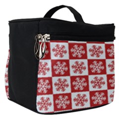 Snowflake Red White Make Up Travel Bag (small)