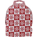 Snowflake Red White Mini Full Print Backpack View1