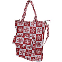 Snowflake Red White Shoulder Tote Bag