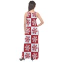 Snowflake Red White Sleeveless Velour Maxi Dress View2