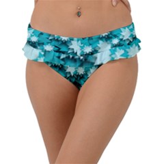 Stars Christmas Ice 3d Frill Bikini Bottom by HermanTelo