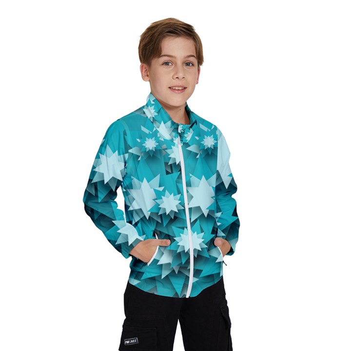 Stars Christmas Ice 3d Kids  Windbreaker