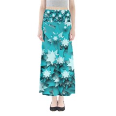 Stars Christmas Ice 3d Full Length Maxi Skirt