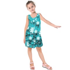 Stars Christmas Ice 3d Kids  Sleeveless Dress by HermanTelo