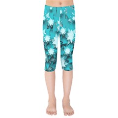 Stars Christmas Ice 3d Kids  Capri Leggings  by HermanTelo