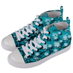 Stars Christmas Ice 3d Women s Mid-top Canvas Sneakers by HermanTelo