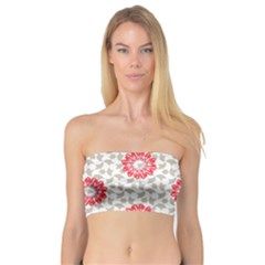 Stamping Pattern Red Bandeau Top