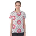 Stamping Pattern Red Women s Cotton Tee View1