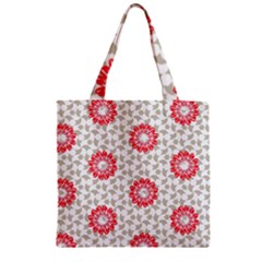 Stamping Pattern Red Zipper Grocery Tote Bag