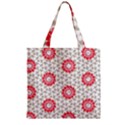 Stamping Pattern Red Zipper Grocery Tote Bag View1