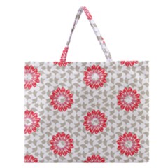 Stamping Pattern Red Zipper Large Tote Bag