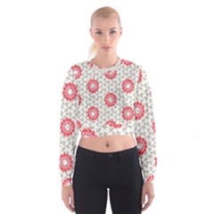 Stamping Pattern Red Cropped Sweatshirt