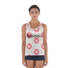 Stamping Pattern Red Sport Tank Top 