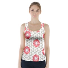 Stamping Pattern Red Racer Back Sports Top