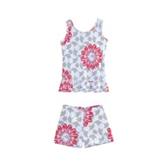 Stamping Pattern Red Kids  Boyleg Swimsuit