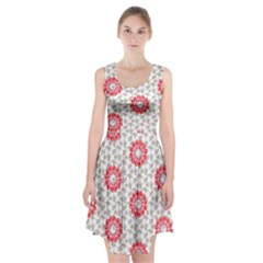 Stamping Pattern Red Racerback Midi Dress by HermanTelo