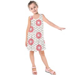 Stamping Pattern Red Kids  Sleeveless Dress