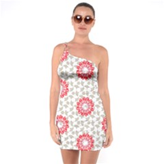 Stamping Pattern Red One Soulder Bodycon Dress