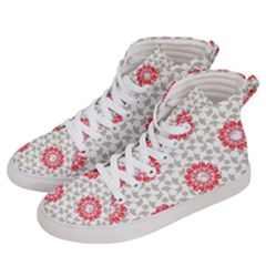 Stamping Pattern Red Men s Hi-top Skate Sneakers by HermanTelo