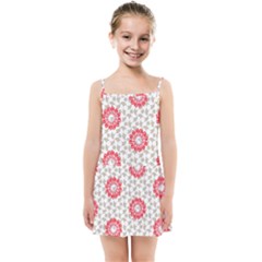 Stamping Pattern Red Kids  Summer Sun Dress