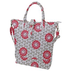 Stamping Pattern Red Buckle Top Tote Bag