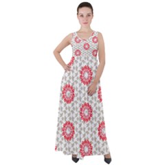 Stamping Pattern Red Empire Waist Velour Maxi Dress by HermanTelo