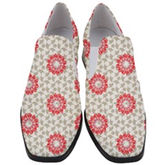 Stamping Pattern Red Slip On Heel Loafers