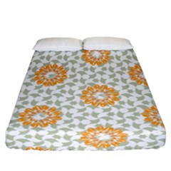 Stamping Pattern Yellow Fitted Sheet (california King Size)