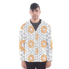 Stamping Pattern Yellow Men s Hooded Windbreaker