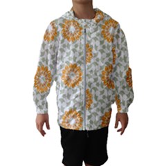 Stamping Pattern Yellow Kids  Hooded Windbreaker