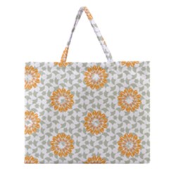 Stamping Pattern Yellow Zipper Large Tote Bag