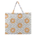 Stamping Pattern Yellow Zipper Large Tote Bag View1